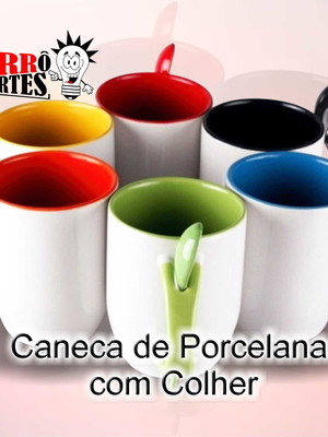 Caneca porcelana com colher
