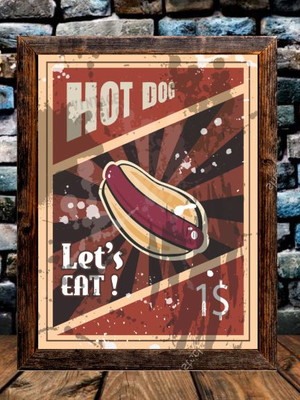 Quadro vintage rêtro - hot dog 02