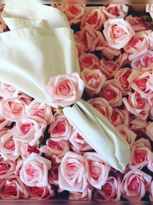 Porta guardanapo rosas