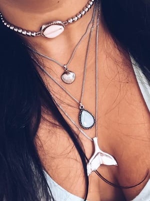 Chocker + colar triplo