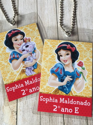 Kit 2 tags para mochila branca de neve