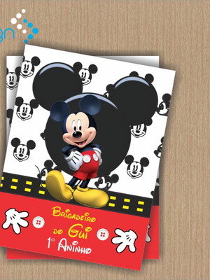 Adesivo bisnaga de brigadeiro mickey