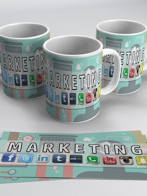 Caneca porcelana profissões - marketing