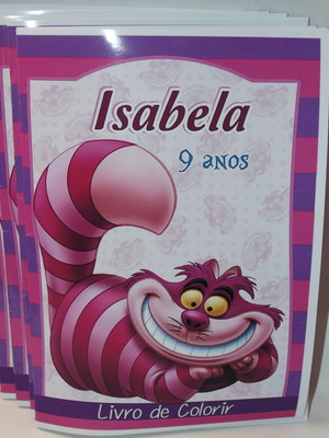 Kit livro de colorir+giz de cera -alice