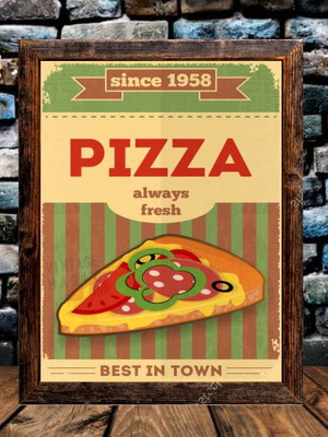 Quadro rústico pizza vintage 05