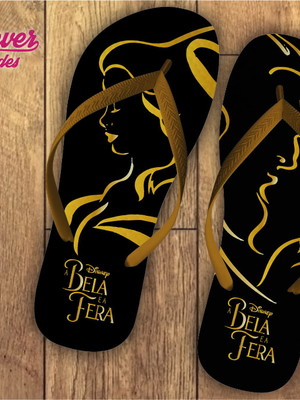 Chinelo personalizado - bela e a fera