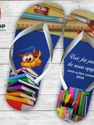 Chinelo personalizado-dia do professor