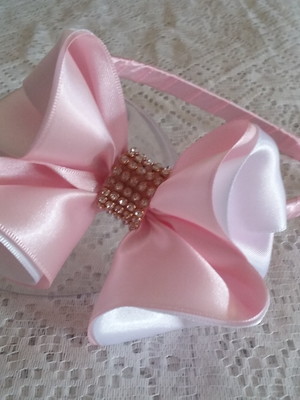 Tiara laço rosa