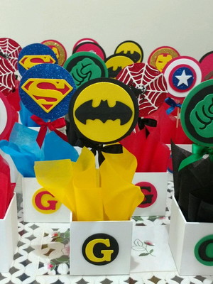 Centro de mesa super heróis