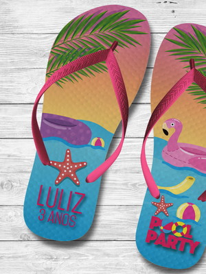 Chinelo personalizado-pool party