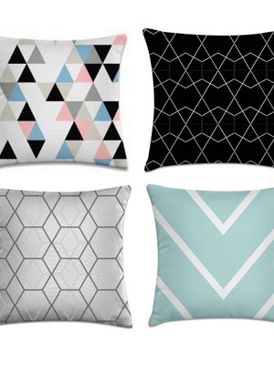 4 capas de almofadas desenho geométrico