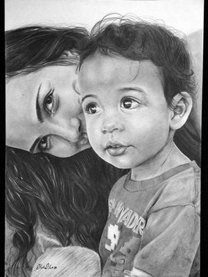 Desenho realista feito à lápis grafite