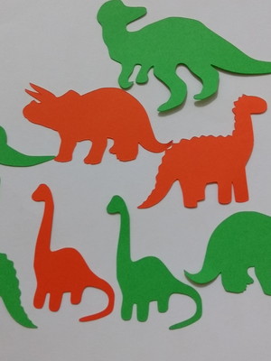 Aplique dinossauros 100 unidades 6 cm