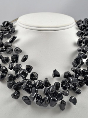 Colar pedra natural onix