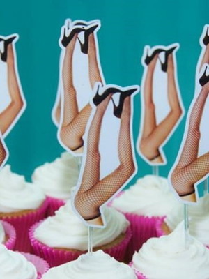 Toppers perninhas cupcake - chá de lingerie