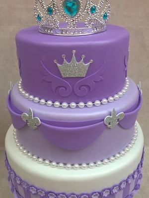 Bolo fake princesa sofia lilás e roxo venda