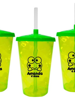 Copo twister com tampa keroppi