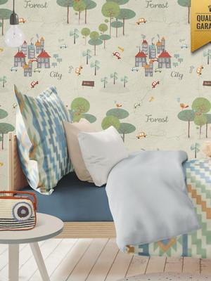Papel de parede infantil floresta