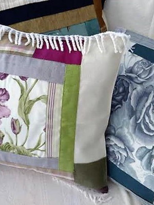 Capa de almofadas em patchwork - floral