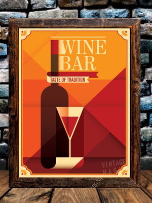 Quadro rústico vinho vintage retro