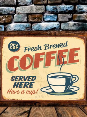 Black friday - quadro rústico coffee vintage retro