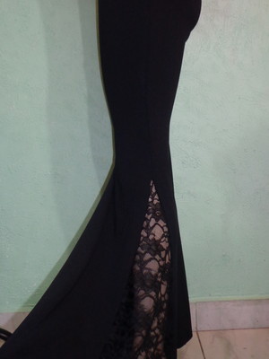 Calça flare renda lateral