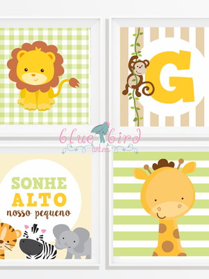 Arte digital para quadros safari