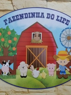Placa pvc fazendinha