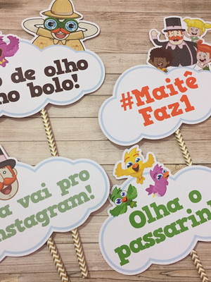 Plaquinhas divertidas p/ foto mundo bita