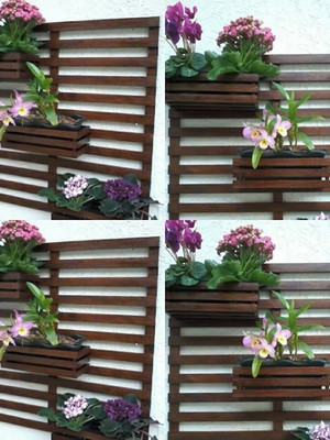 Jardim vertical com cachepots