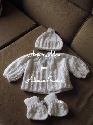 Conjunto tricô para bebê