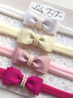 Kit 4 faixinhas natália com pérolas