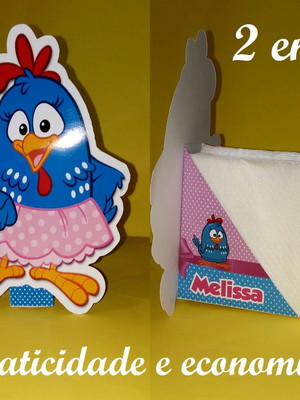 Display com porta guardanapo galinha pintadinha