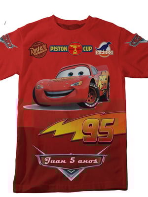 Camiseta relâmpago mcqueen - vermelha