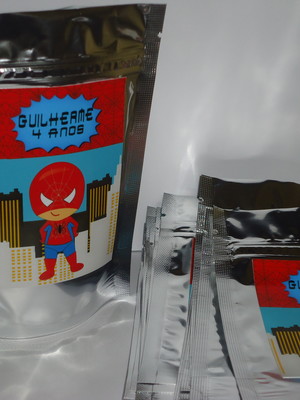 Saquinho metalizado 10x15 homem aranha