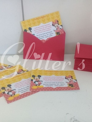 Convite mickey e minnie