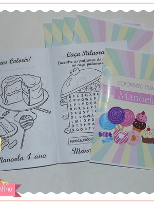 Kit livro de colorir + giz de cera
