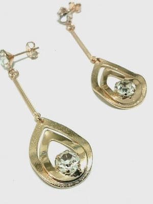 Brincos folheados ouro 18k gotas