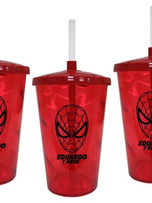 Copo twister com tampa homem aranha