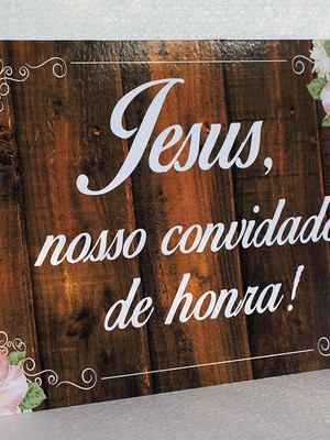 Plaquinha de casamento "jesus!"