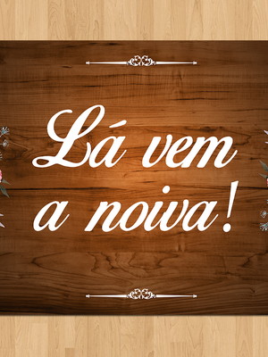 Plaquinha de casamento rústica