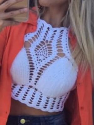 Cropped em crochê