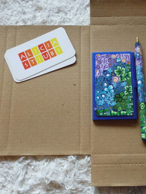 Porta cartão com caneta conjunto 6