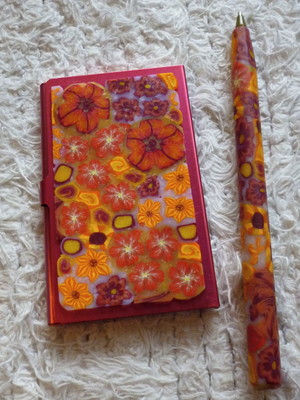 Porta cartão com caneta conjunto 7