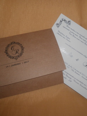 Convite de casamento kraft