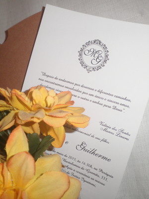 Convite casamento envelope rústico