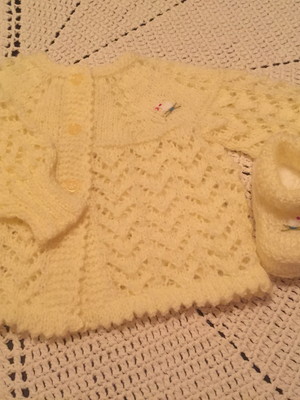 Conjunto de tricô para bebê