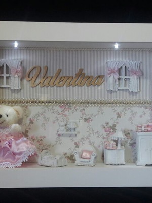 Cenário valentina com led e vidro