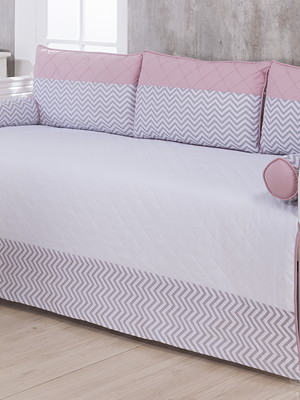 Kit cama babá chevron rosa 6 peças