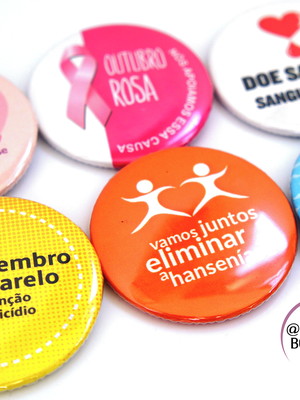 Botons, broches para campanhas de saúde
